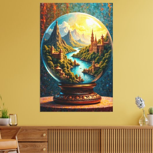 Verzauberter Globe Leinwanddruck (Insitu (Wohnzimmer))