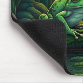 Verzauberter grüner Frosch in einem Wald Mousepad (Ecke)