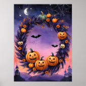 Verzauberter Halloween-Kranz Poster (Vorne)