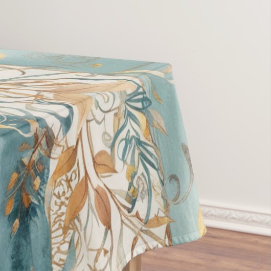 Verzauberter Herbstspender Aquamarin Vintag Tischdecke (Beispiel)