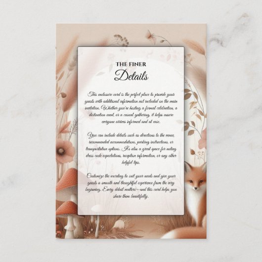 Verzauberter Herbstwaldbestand Begleitkarte (Vorderseite)