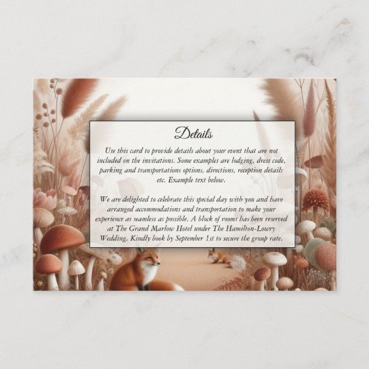 Verzauberter Herbstwaldbestand Begleitkarte (Vorderseite)