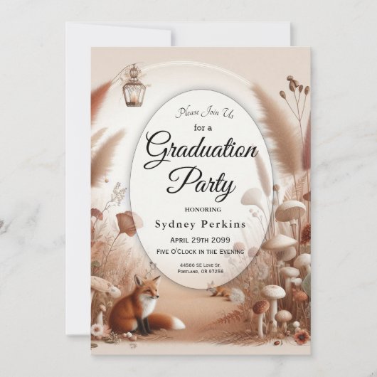 Verzauberter Herbstwaldbestand Einladung (Vorderseite)