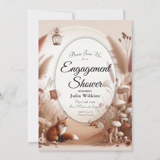 Verzauberter Herbstwaldbestand Einladung (Vorderseite)