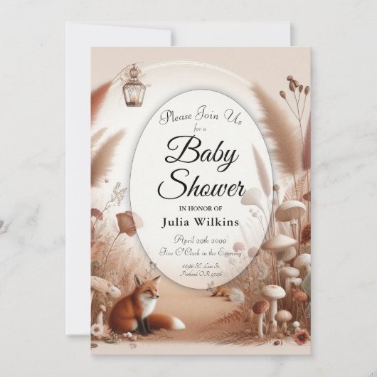 Verzauberter Herbstwaldbestand Einladung (Vorderseite)