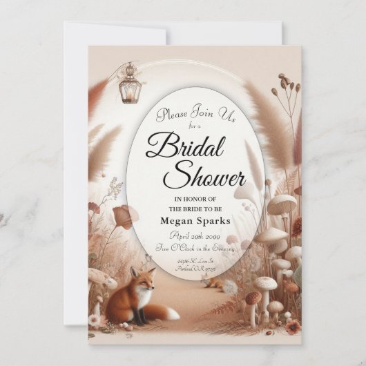 Verzauberter Herbstwaldbestand Einladung (Vorderseite)