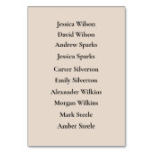 Verzauberter Herbstwaldbestand Tischnummer (Rückseite)