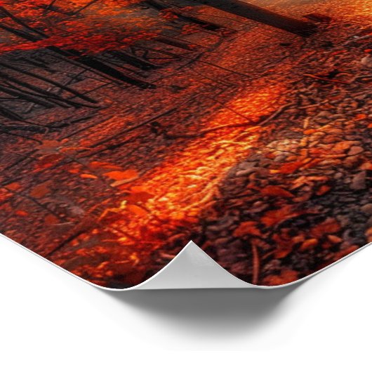 Verzauberter Herbstweg Poster (Ecke)