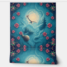 Verzauberter Himmel: Mystischer Flug durch Florals Tapete