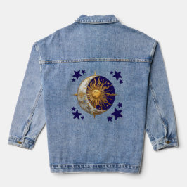 Verzauberter Himmel Whimsical Celestial Denim Jack Jeansjacke