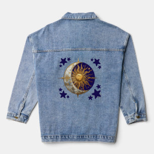 Verzauberter Himmel Whimsical Celestial Denim Jack Jeansjacke
