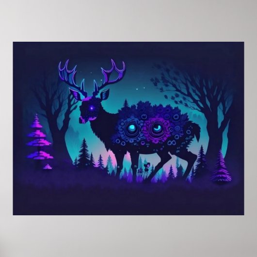 Verzauberter Hirsch Poster (Vorne)