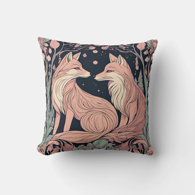 Verzauberter Holzfuchs D10 Kissen (Vorderseite)