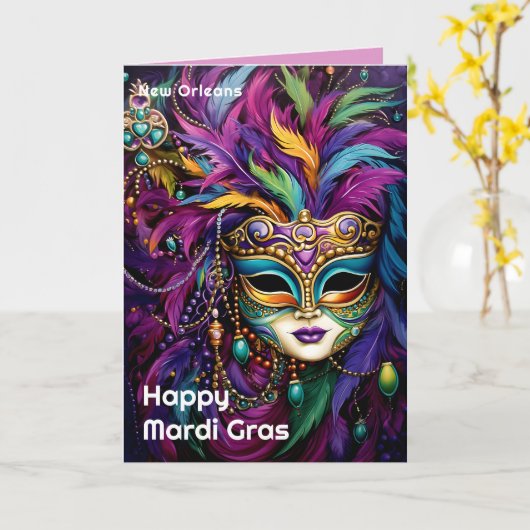 💚 💜 💛 verzauberter Karneval Karte (Gelbe Blume)