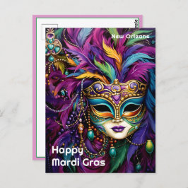 💚 💜 💛 verzauberter Karneval Postkarte