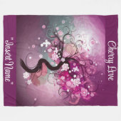 Verzauberter Kirschtanz Fleecedecke (Vorderseite (Horizontal))