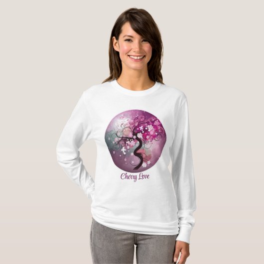 Verzauberter Kirschtanz T-Shirt (Vorne ganz)