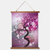 Verzauberter Kirschtanz Wandteppich Mit Holzrahmen (Vorderseite)