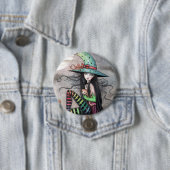 Verzauberter Knopf Hexenkatze Pinback Button (Beispiel)