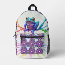 Verzauberter, lebendiger Künstlerfrosch Bedruckter Rucksack