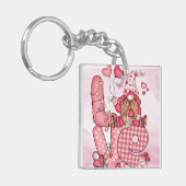 Verzauberter Liebe Gnome Acrylic Schlüsselanhänger (Vorderseite links)