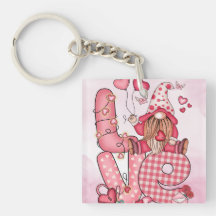 Verzauberter Liebe Gnome Acrylic Schlüsselanhänger