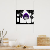 Verzauberter Lila Baum im Monochrom-Wald Poster (Küche)