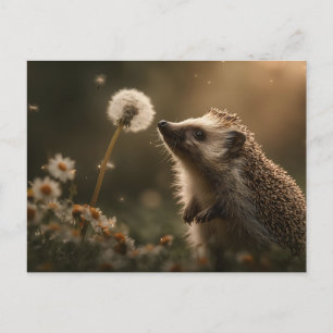 "Verzauberter Moment" Igel und Löwenzahn Postkarte