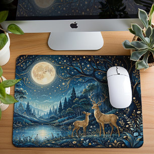 Verzauberter mondbeschienener Zen-Garten Mousepad