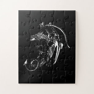 Verzauberter Nacht-Drache Fantasy Magisches Wesen Puzzle