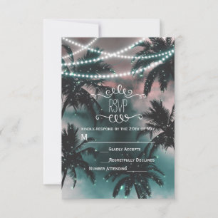 Verzauberter Nachthimmel Strandlichter Abend RSVP Karte