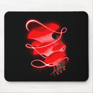 Verzauberter Oyster glühender Red Mushroom Mousepad
