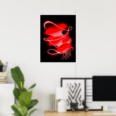 Verzauberter Oyster glühender Red Mushroom Poster (Heimbüro)