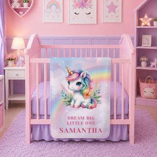Verzauberter Pastell-Einhorn-Magischer-Tag-Baby-De Fleecedecke