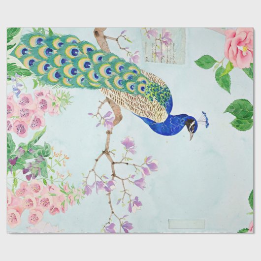 Verzauberter Pfau | Chibi Peacock Gift Geschenkpapier (Flach)