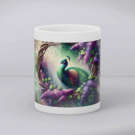 Verzauberter Pfauen-Blumenkranz Tasse