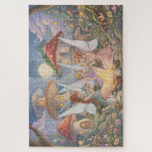 Verzauberter Pilzwald Feen Puzzle