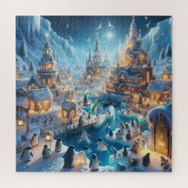 Verzauberter Pinguin Eisiger Winterdorf-Spaßstadt Puzzle
