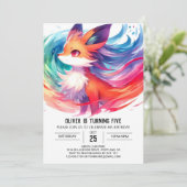 Verzauberter Printable Fox Geburtstag Einladung (Stehend Vorderseite)