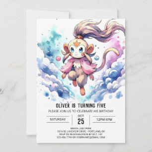 Verzauberter Printable Monkey Birthday Einladung