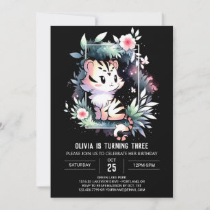 Verzauberter Printable Tiger Birthday Einladung