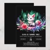 Verzauberter Printable Wolf Birthday Einladung (Vorne/Hinten)