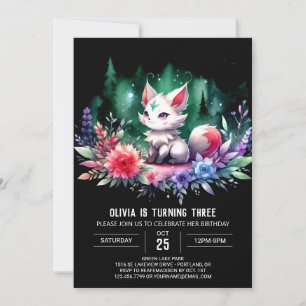 Verzauberter Printable Wolf Birthday Einladung