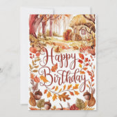 Verzauberter Pumpkin Herbstfall glücklich Geburtst Karte (Vorderseite)