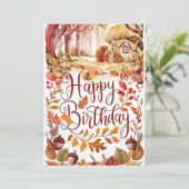 Verzauberter Pumpkin Herbstfall glücklich Geburtst Karte (Stehend Vorderseite)