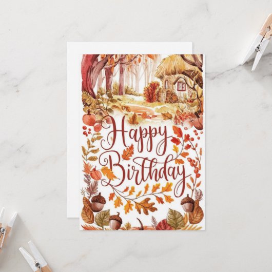 Verzauberter Pumpkin Herbstfall glücklich Geburtst Karte (Vorderseite/Rückseite Beispiel)