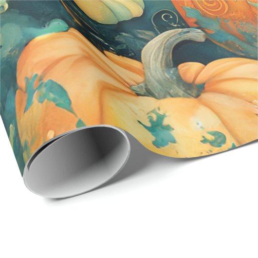 Verzauberter Pumpkin-Patch Geschenkpapier (Rolleneckpunkt)