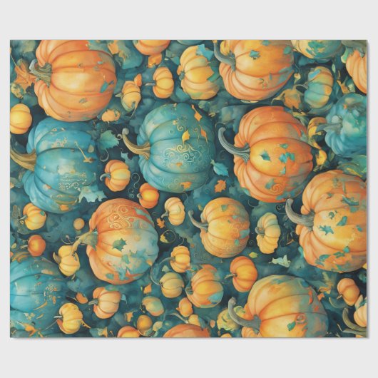 Verzauberter Pumpkin-Patch Geschenkpapier (Flach)