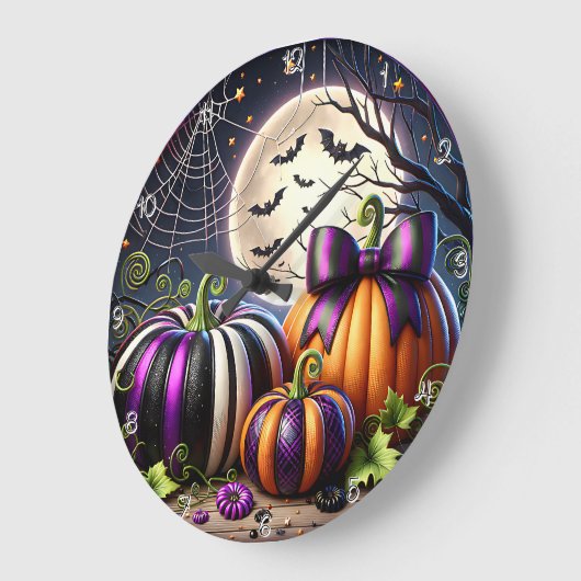 Verzauberter Pumpkin-Patch Große Wanduhr (Winkel)