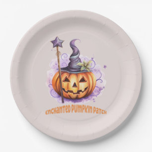 Verzauberter Pumpkin-Patch Pappteller